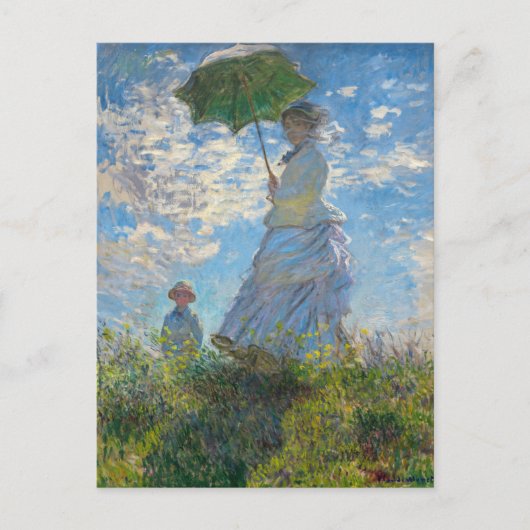 Claude Monet - De promenade, Vrouw met een parasol Briefkaart (Voorkant)
