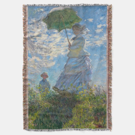 Claude Monet - De promenade, Vrouw met een parasol Deken (Voorkant Verticaal)