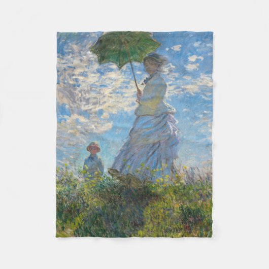 Claude Monet - De promenade, Vrouw met een parasol Fleece Deken (Voorkant)