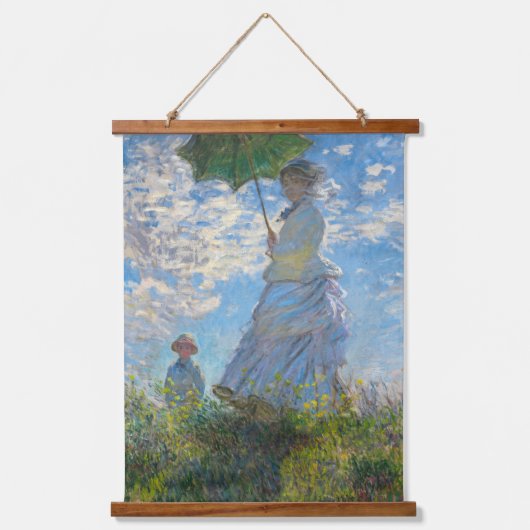 Claude Monet - De promenade, Vrouw met een parasol Hangend Wandkleed (Voorkant)