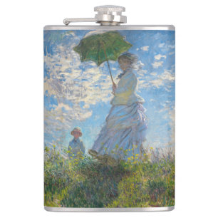 Claude Monet - De promenade, Vrouw met een parasol Heupfles