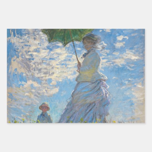 Claude Monet - De promenade, Vrouw met een parasol Inpakpapier Vel (Voorkant 2)