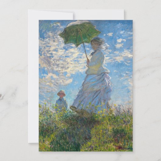 Claude Monet - De promenade, Vrouw met een parasol Kaart (Voorkant)