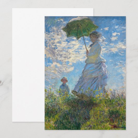 Claude Monet - De promenade, Vrouw met een parasol Kaart (Voorkant / Achterkant)