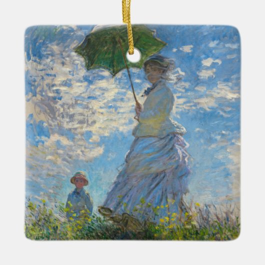 Claude Monet - De promenade, Vrouw met een parasol Keramisch Ornament (Voorkant)