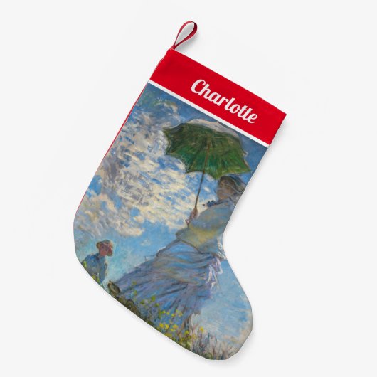 Claude Monet - De promenade, Vrouw met een parasol Kleine Kerstsok (Voorkant (Hangend))