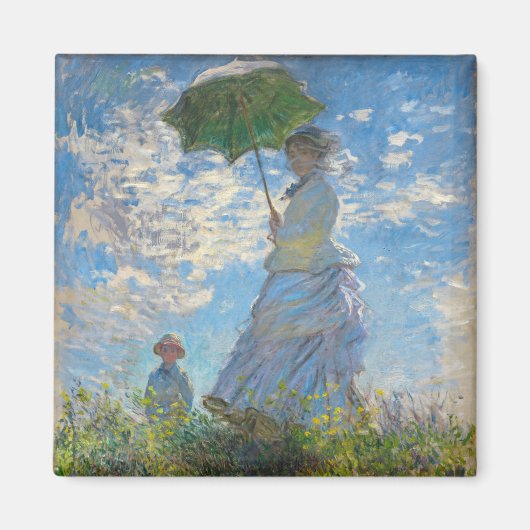 Claude Monet - De promenade, Vrouw met een parasol Magneet (Voorkant)