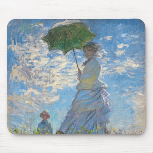 Claude Monet - De promenade, Vrouw met een parasol Muismat (Voorkant)