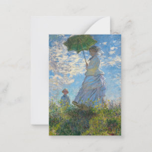 Claude Monet - De promenade, Vrouw met een parasol Notitiekaartje