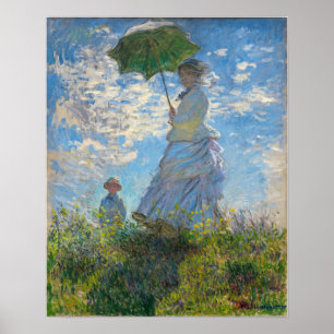Claude Monet - De promenade, Vrouw met een parasol Poster