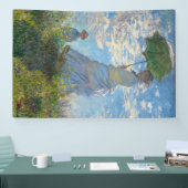 Claude Monet - De promenade, Vrouw met een parasol Spandoek (Beurs)