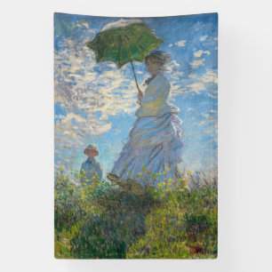 Claude Monet - De promenade, Vrouw met een parasol Spandoek