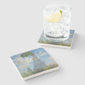 Claude Monet - De promenade, Vrouw met een parasol Stenen Onderzetter (Zijkant)