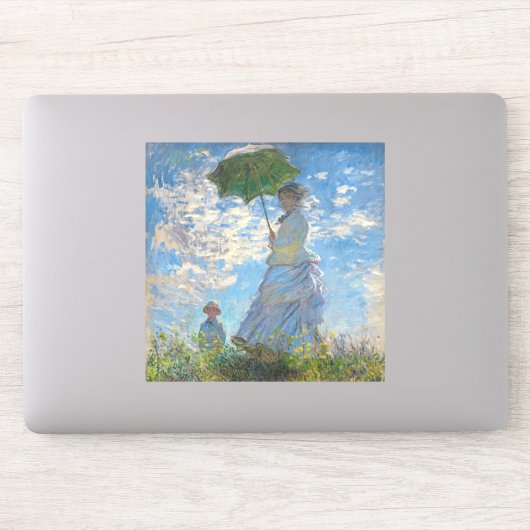 Claude Monet - De promenade, Vrouw met een parasol Sticker (Computer)