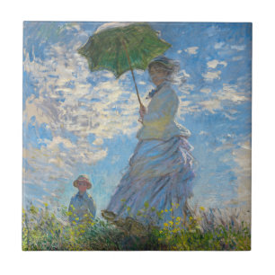 Claude Monet - De promenade, Vrouw met een parasol Tegeltje