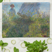 Claude Monet - De promenade, Vrouw met een parasol Theedoek (Gevouwen)