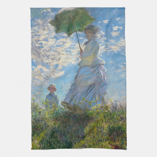 Claude Monet - De promenade, Vrouw met een parasol Theedoek (Verticaal)