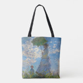 Claude Monet - De promenade, Vrouw met een parasol Tote Bag (Achterkant)