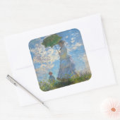 Claude Monet - De promenade, Vrouw met een parasol Vierkante Sticker (Envelop)