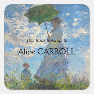 Claude Monet - De Promenade, Vrouw met een Parasol Vierkante Sticker