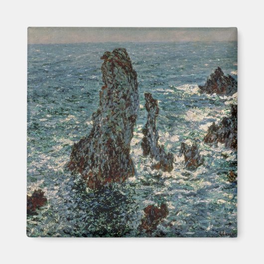 Claude Monet | De Rocks te Belle-Ile, 1886 Magneet (Voorkant)