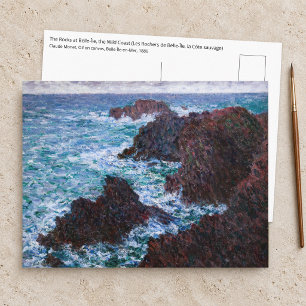 Claude Monet - De rotsen bij Belle-Ile, Wilde Kust Briefkaart