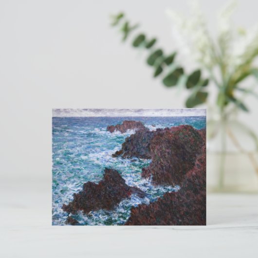 Claude Monet - De rotsen bij Belle-Ile, Wilde kust Briefkaart (Staand voorkant)