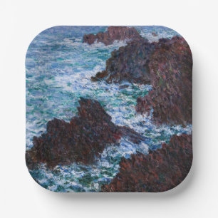 Claude Monet - De rotsen bij Belle-Ile, Wilde Kust Papieren Bordje