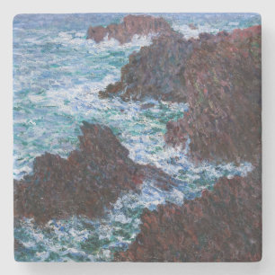 Claude Monet - De rotsen bij Belle-Ile, Wilde Kust Stenen Onderzetter