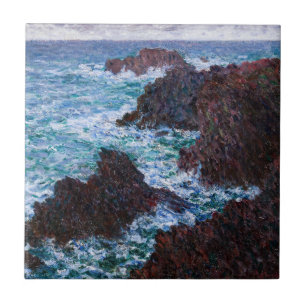 Claude Monet - De rotsen bij Belle-Ile, Wilde Kust Tegeltje