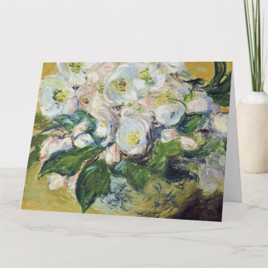 Claude Monet - de Rozen van Kerstmis Kaart (Voorkant)