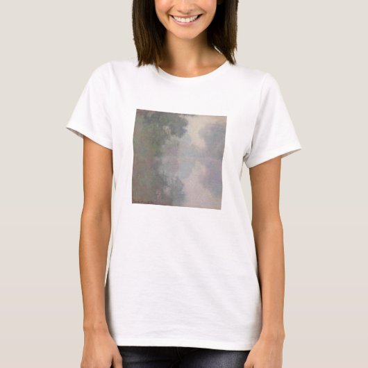 Claude Monet | De Seine in Giverny, Morning Mists T-shirt (Voorkant)