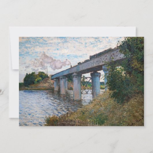 Claude Monet - De spoorwegbrug in Argenteuil Bedankkaart (Voorkant)