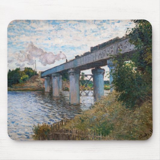 Claude Monet - De spoorwegbrug in Argenteuil Muismat (Voorkant)