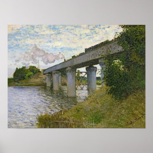 Claude Monet | De spoorwegbrug in Argenteuil Poster (Voorkant)