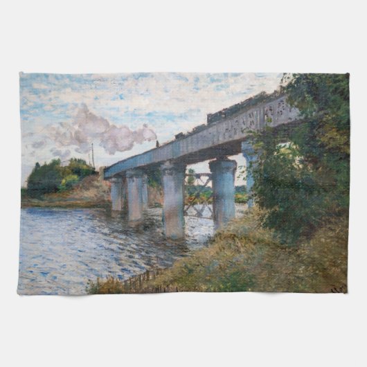Claude Monet - De spoorwegbrug in Argenteuil Theedoek (Horizontaal)