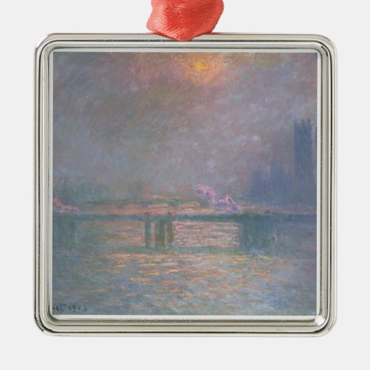Claude Monet | De Theems met het Kiekruis Metalen Ornament (Voorkant)