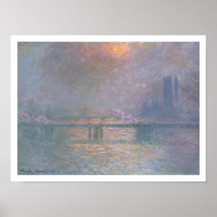 Claude Monet   De Theems met het Kiekruis Poster