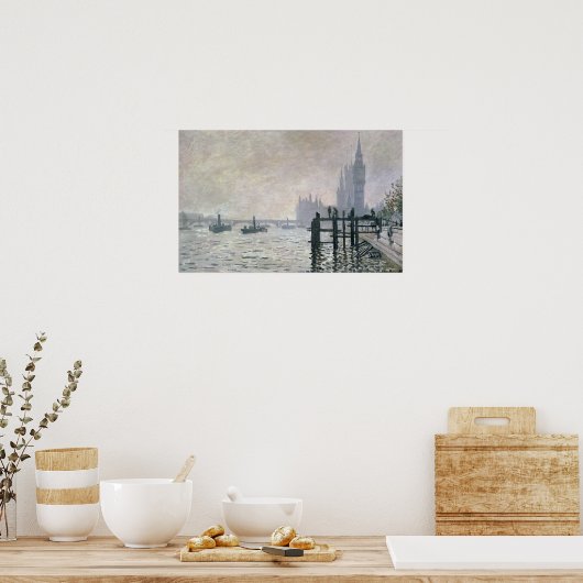 Claude Monet | De Theems onder Westminster Poster (Keuken)