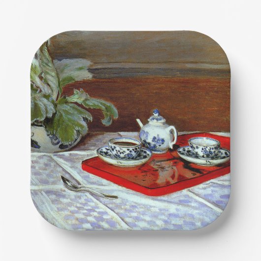 Claude Monet - De Theeset, Papieren Bordje (Voorkant)
