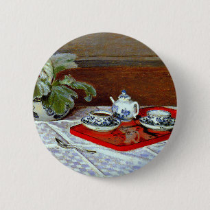 Claude Monet - De Theeset, Ronde Button 5,7 Cm