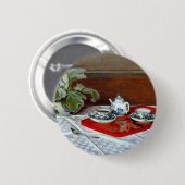 Claude Monet - De Theeset, Ronde Button 5,7 Cm (Voorkant /achterkant)
