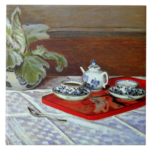 Claude Monet - De Theeset, Tegeltje (Voorkant)