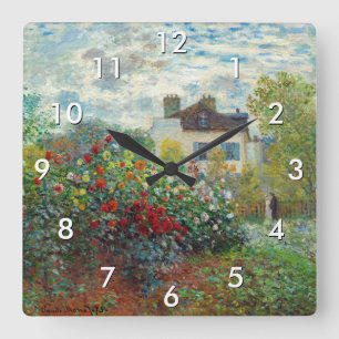 Claude Monet - De tuin van de kunstenaar in Argent Vierkante Klok