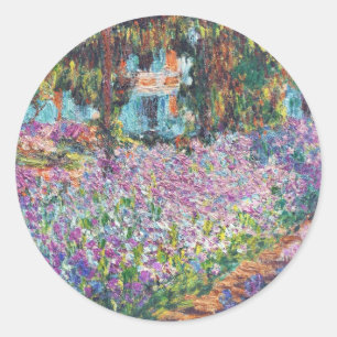 Claude Monet - De tuin van de kunstenaar in Givern Ronde Sticker