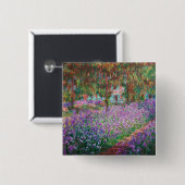 Claude Monet - De tuin van de kunstenaar in Givern Vierkante Button 5,1 Cm (Voorkant /achterkant)