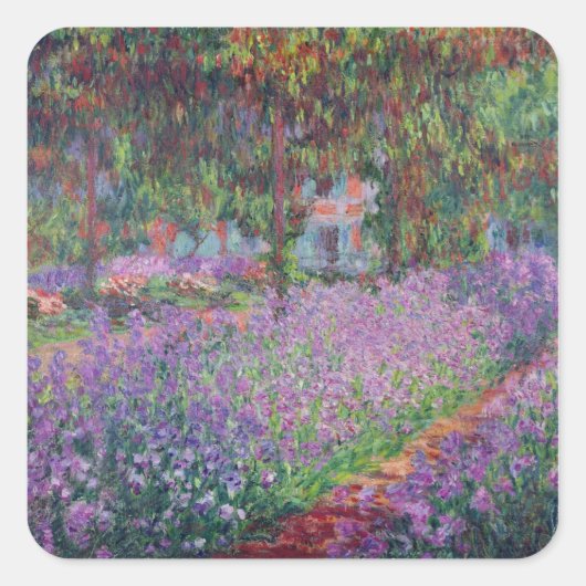 Claude Monet | De tuin van de kunstenaar in Givern Vierkante Sticker (Voorkant)