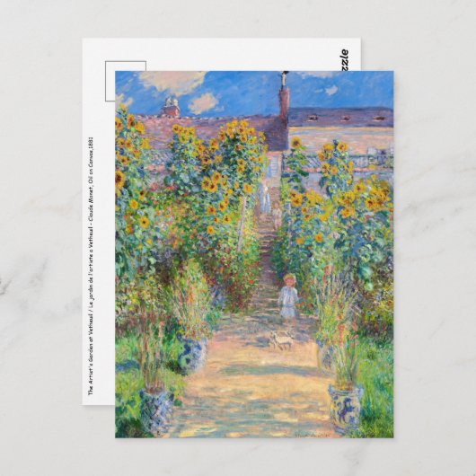 Claude Monet - De tuin van de kunstenaar in Vetheu Briefkaart (Voorkant / Achterkant)