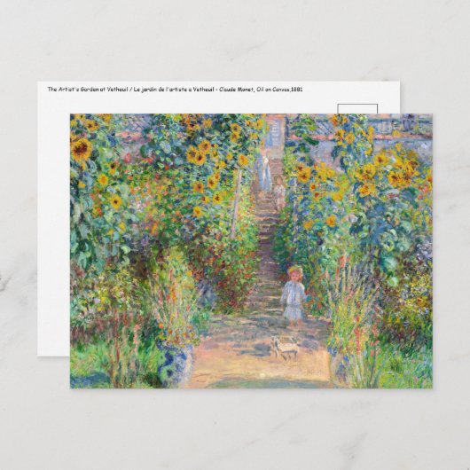 Claude Monet - De tuin van de kunstenaar in Vetheu Briefkaart (Voorkant / Achterkant)
