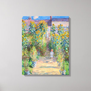 Claude Monet - De tuin van de kunstenaar in Vetheu Canvas Afdruk